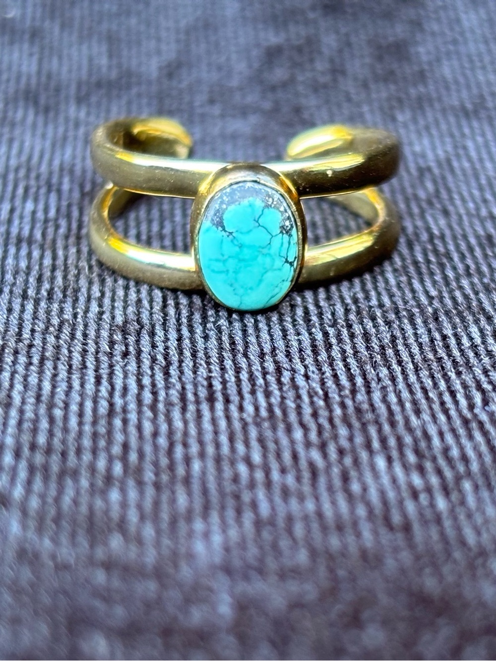 Charles Albert Alchemia & Turquoise adjustable ring-Size 7